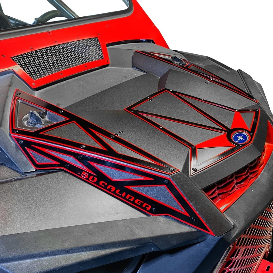 RZR XP Turbo S Hood Bling  Red / Black Powdercoat