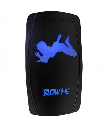 Blue "Blow Me" On/Off Rocker Switch Waterproof Sexy Design