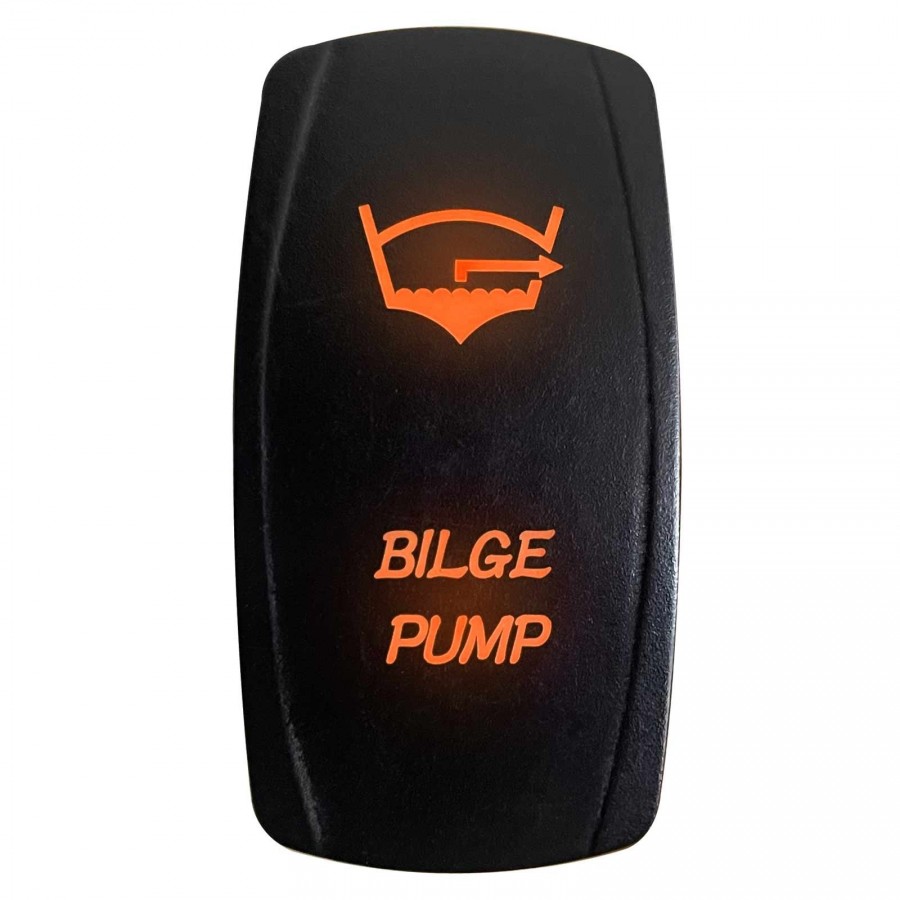 Illuminated On/Off Rocker Switch Bilge Pump Orange