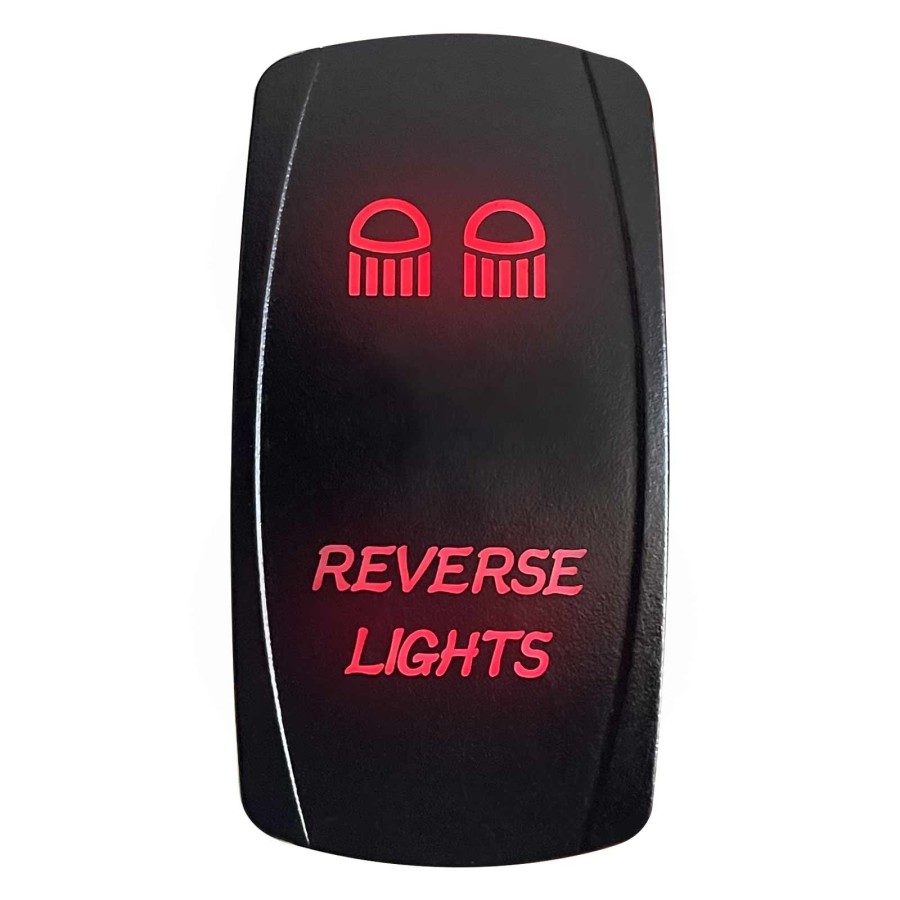 Illuminated On/Off Rocker Switch Reverse Lights Red