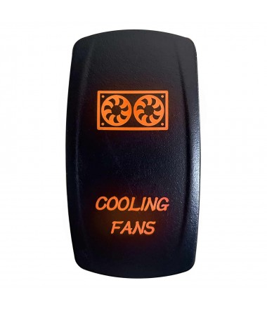 Illuminated On/Off Rocker Switch Cooling Fans Orange