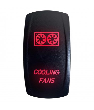 Illuminated On/Off Rocker Switch Cooling Fans Red