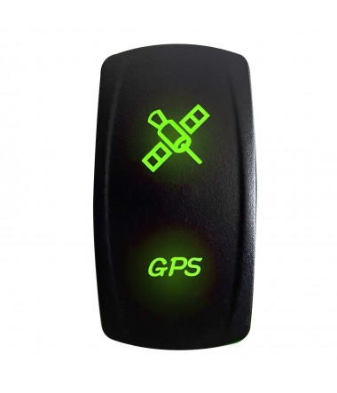 Illuminated On/Off Rocker Switch GPS Green