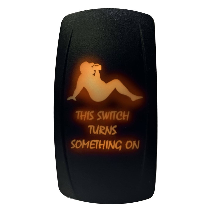 "This Switch Turns Something On" On/Off Rocker Switch Waterproof Dad Bod Orange