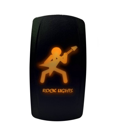 "Rock Lights" On/Off Rocker Switch Waterproof Rocker Design Orange