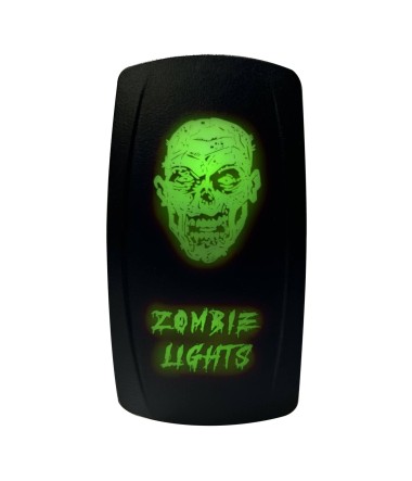 Green Zombie Face On/Off Rocker Switch Waterproof Design