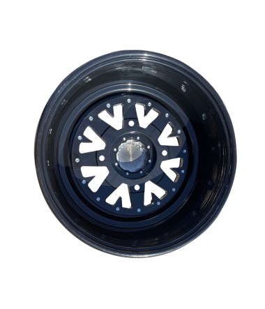Rear View of 502 Billet Aluminum Bead lock wheel Black fits Polaris RZR