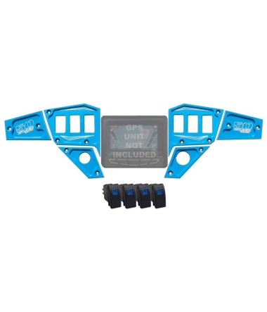 Polaris RZR Dash Panel Digital GPS 6 pc BLUE with switches