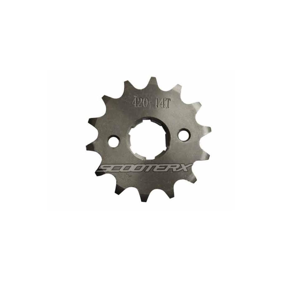 Sprocket 420 pitch 14 tooth 17mm shaft for atv quads	 pitbikes	 and more