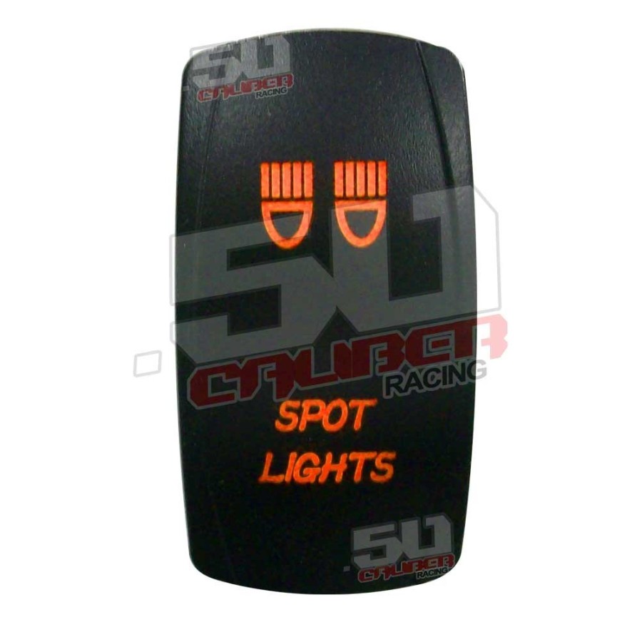 Illuminated On/Off Rocker Switch Spot Lights Orange