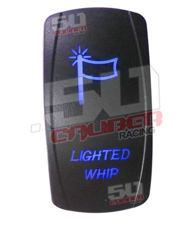 Illuminated On/Off Rocker Switch Lighted Whip Blue