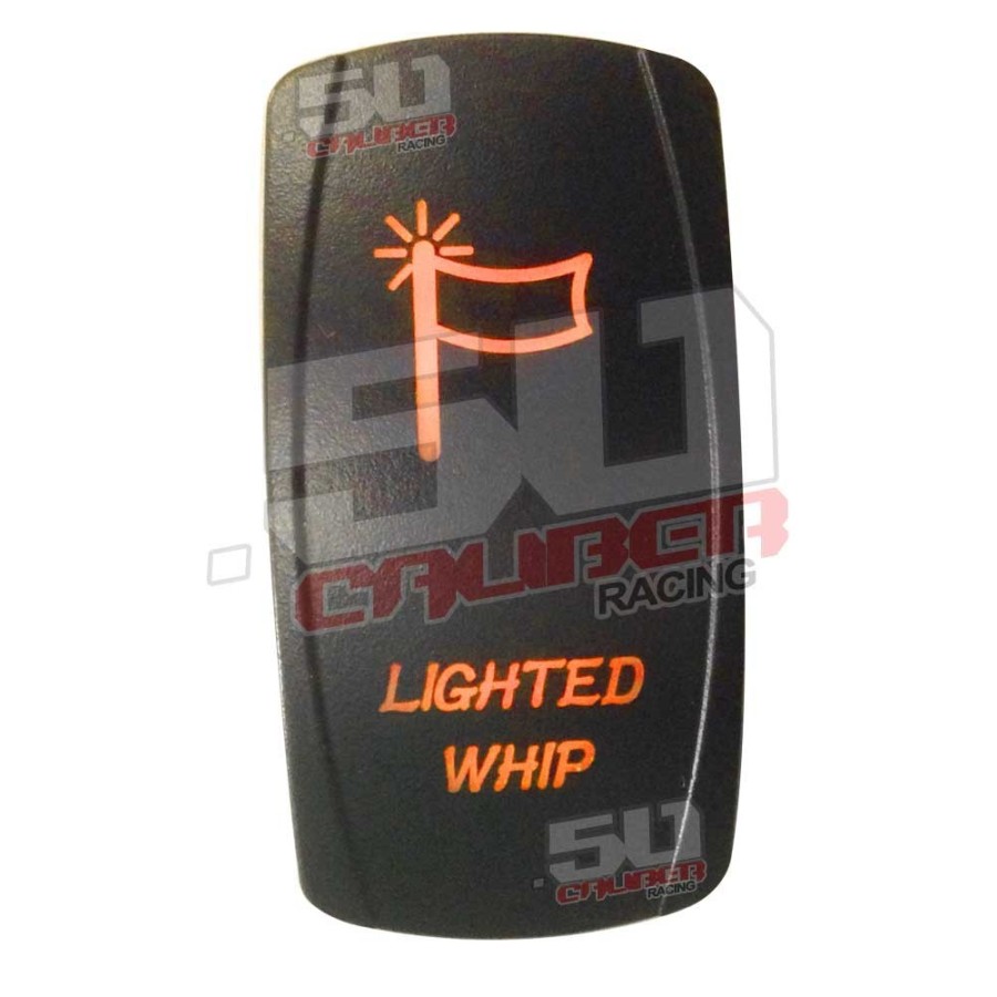 Illuminated On/Off Rocker Switch Lighted Whip Orange