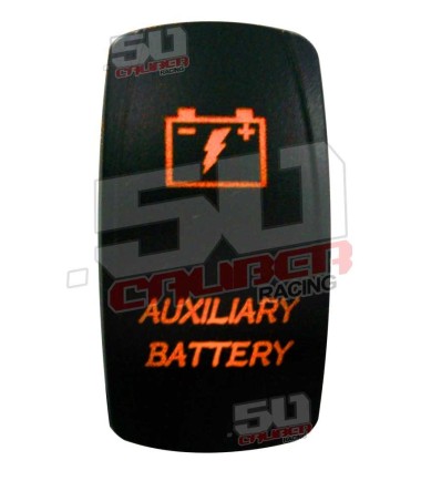 Illuminated On/Off Rocker Switch Auxiliary Battery Orange