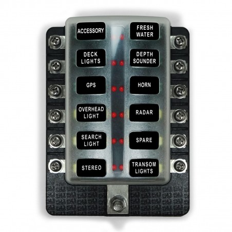 12 Way Standard LED Circuit Screw Fuse Block