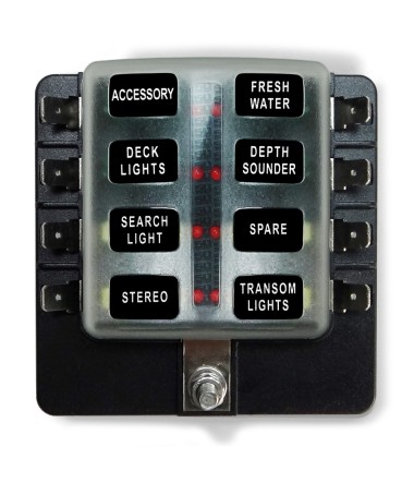 8 Way Standard LED Circuit Blade Fuse Box