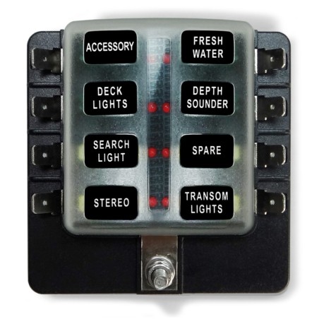 8 Way Standard LED Circuit Blade Fuse Box