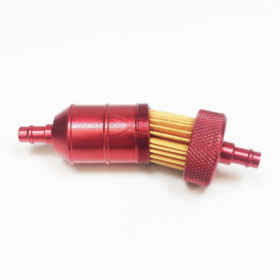 red anodized fuel filter 1/4 flange