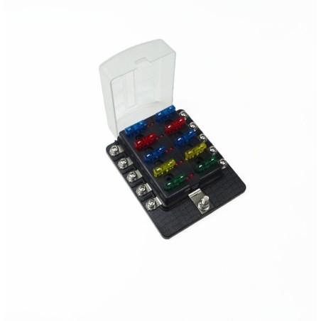 10 Way Fuse Block - Ring Terminals - LED Indicators