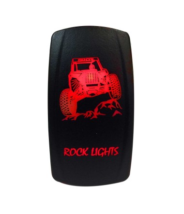 Illuminated 50 Caliber Racing On/Off Rocker Switch with laser etched design - "Rock Lights" with RZR