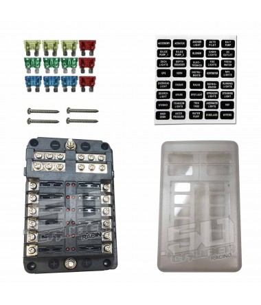 12 Way Standard LED Circuit Screw Fuse Block power and ground
