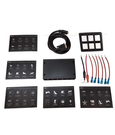 6 Switch Slim Surface Mount Touch Switch Panel- Slim profile with custom labels for 12 volt Auto Boat UTV and RV Applications	