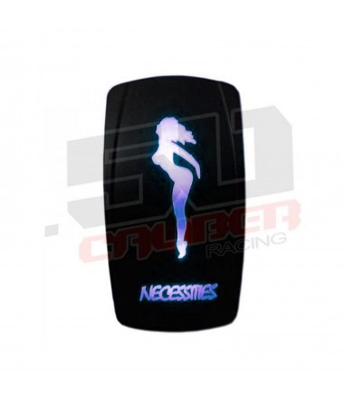 Waterproof On/Off Rocker Switch Sexy Design "Necessities" with BLUE LED Illumination	