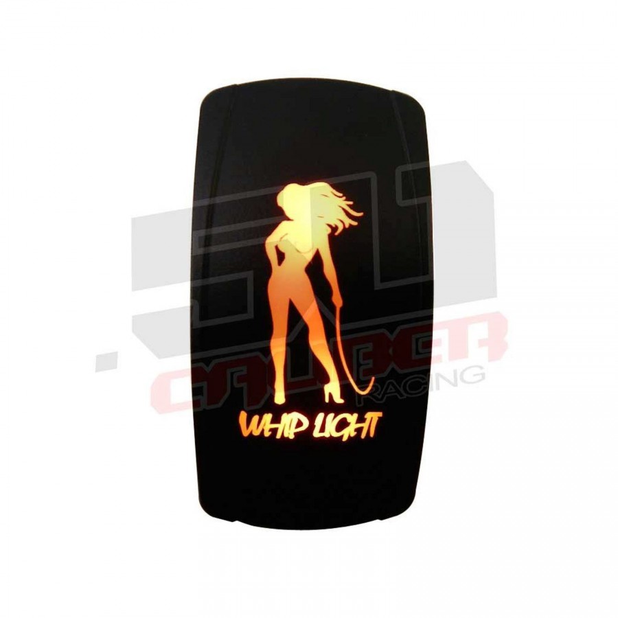 Waterproof On/Off Rocker Switch Sexy Design "Whip Light" with Orange LED Illumination	