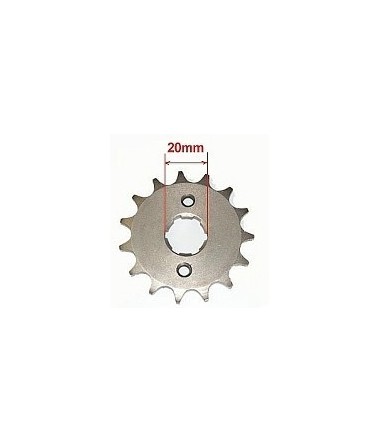 15 tooth sprocket fits a 420 chain and a 20mm shaft