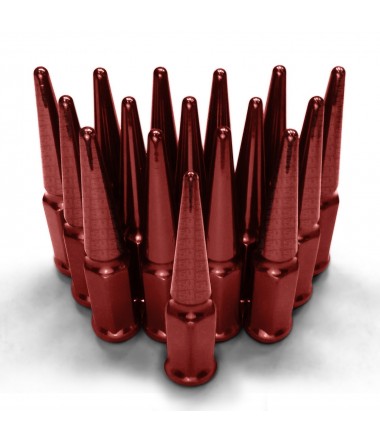 3/8-24 Extended Spike Lug Nuts - 60 Degree Taper Seat – RZR Ranger Ace Sportsman – Red Finish
