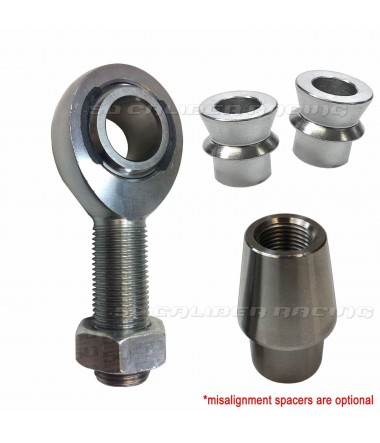Rod End Kit - Single Joint - 5/8 Chromoly Heim - 1.25 OD Tubing Dimensions - With Optional Misalignment Spacers
