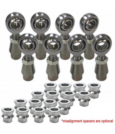 4 Link Rod End Kit - 5/8 Chromoly Heim - 1.25 OD Tubing and high misalignment spacers included