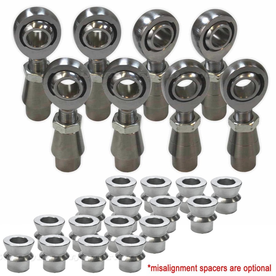 4 Link Rod End Kit - 5/8 Chromoly Heim - 1.25 OD Tubing and high misalignment spacers included