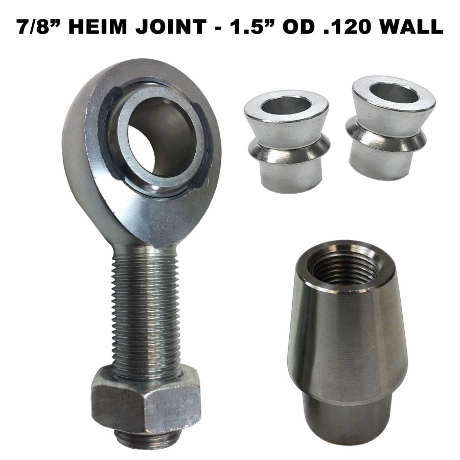 Right Thread 7/8-14 x 7/8 bore Chromoly Heim - 1.5" OD .120 Wall - WITH Spacers	