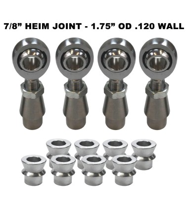 7/8-14 Sway Bar Link Rod End Kit - 1.75" OD .120 Wall Round Tubing - WITH Spacers	