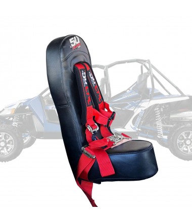 50 Caliber Racing Bump Seat Combo for Arctic Cat Wildcat with 2" Safety Harness - Red