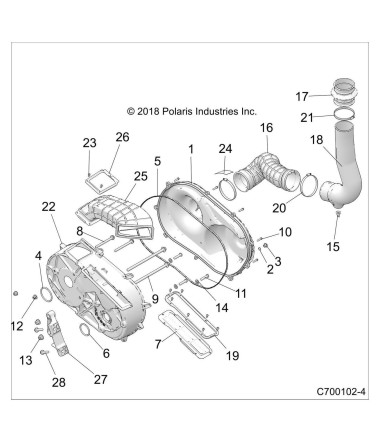 OEM Outer Clutch Cover 2018+ Polaris RZR XPT RS1